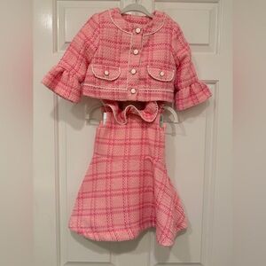 Janie and Jack Pink Tweed Dress and Bolero Jacket Outfit, 18m